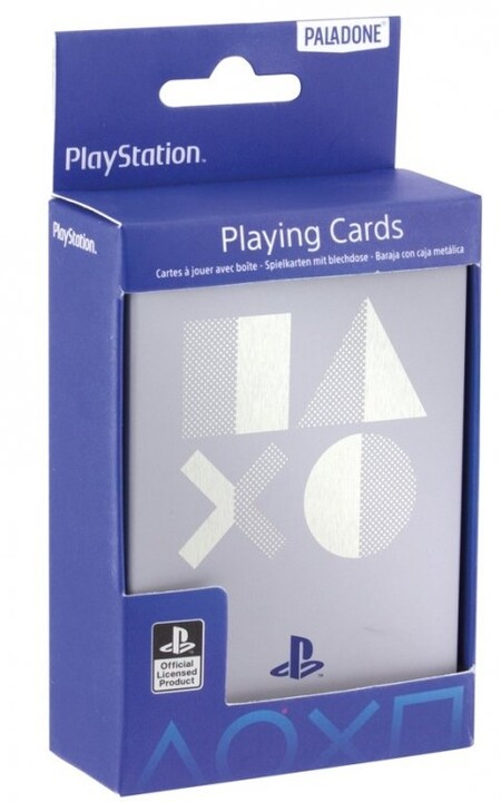 Hrací karty Playstation - Logo Symbols, plechová krabička_2031020144