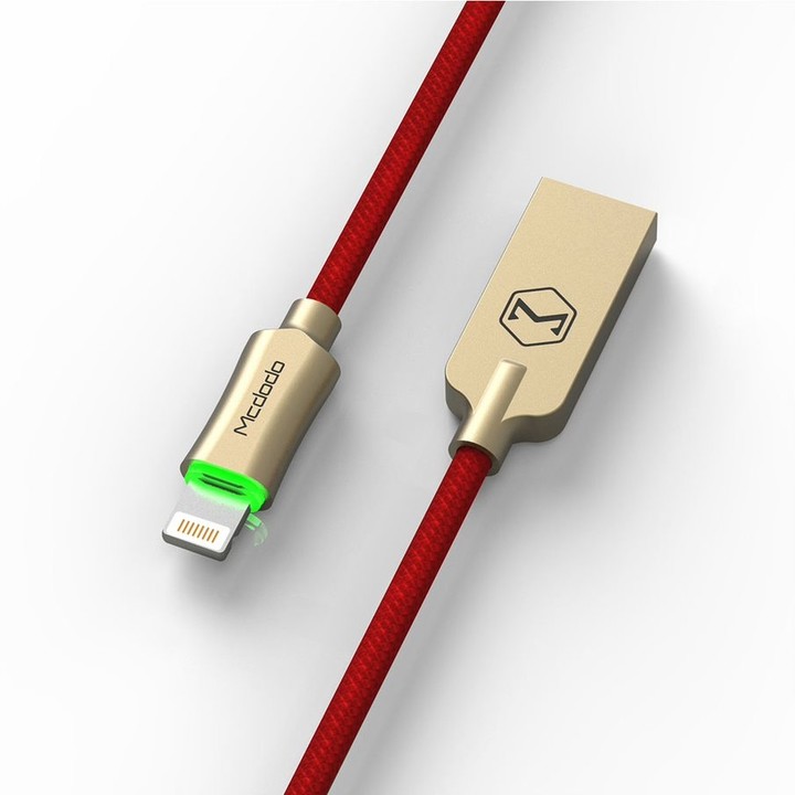 Mcdodo Knight datový kabel Lightning s inteligentním vypnutím napájení, 1.2m, červená_946980257