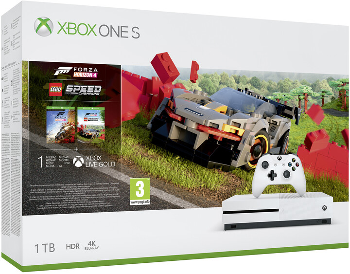 Xbox One S, 1TB, bílá + Forza Horizon 4 + LEGO Speed Champions DLC_335715634