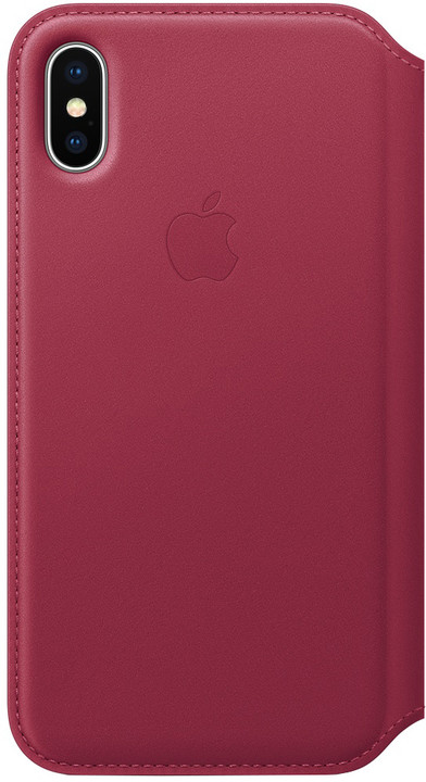 Apple kožené pouzdro Folio na iPhone X, malinová_36224921