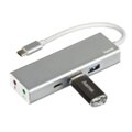 Hama HUB USB-C 3.1 Gen 1 - 2xUSB-A, USB-C, 3.5mm audio, stříbrná