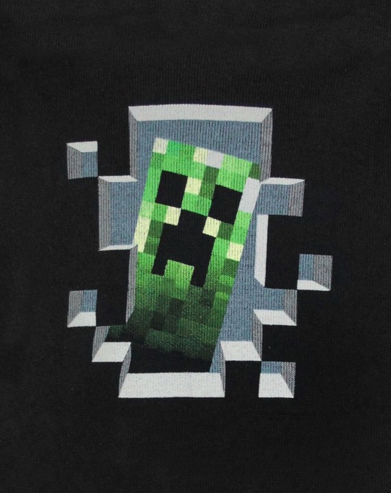 Mikina Minecraft Creeper Inside, dětská, černá (L)_1517218207