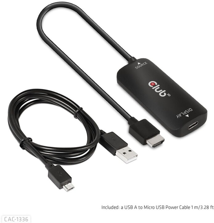 Club3D Adaptér HDMI + Micro USB na USB-C 4K120Hz/8K30Hz, Active Adapter M/F_2113049308