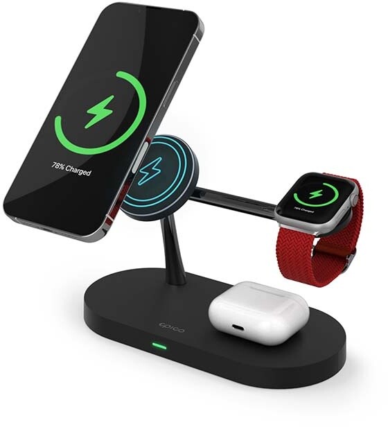 EPICO 3in1 bezdrátová nabíječka s podporou uchycení MagSafe pro iPhone, AirPods a Apple Watch_1405053757
