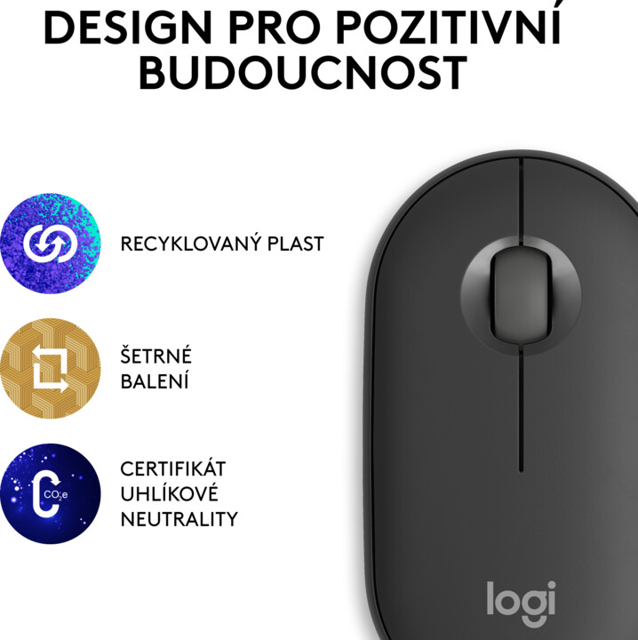 Logitech Pebble Mouse 2 M350s, šedá_143072534