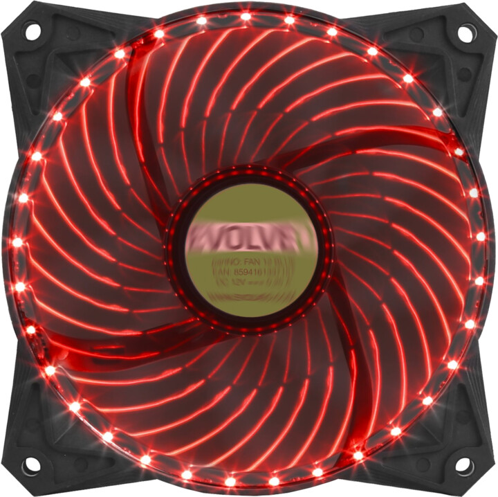 Evolveo ventilátor 120mm, LED 33 bodů, červený