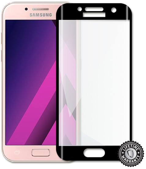 Screenshield temperované sklo na displej pro Galaxy A3 2017 (A320), kovový rámeček, černá_233668193