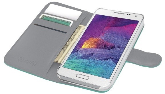 CELLY Wally pouzdro typu kniha pro Samsung Galaxy S6, PU kůže, tyrkysová_1950279152