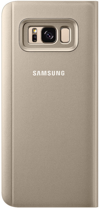 Samsung S8+, Flipové pouzdro Clear View se stojánkem, zlatá_1814326898