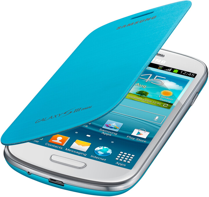 Samsung kryt s flipem EFC-1M7FLE pro Galaxy S III mini (i8190) světle modrá_1206106876