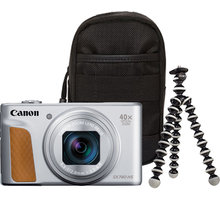 Canon PowerShot SX740 HS, Travel Kit, stříbrná O2 TV HBO a Sport Pack na dva měsíce
