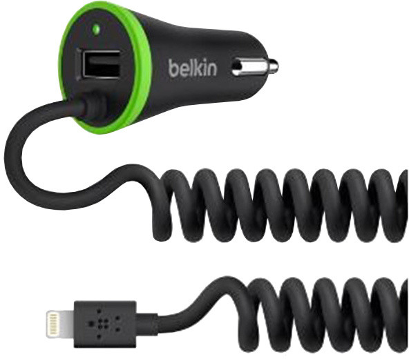 Belkin USB micro nabíječka do auta 2.4A+1A, vč. Lightning kabelu, černá_579544900