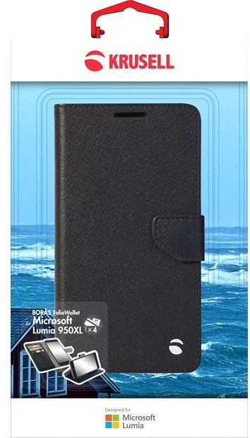 Krusell polohovací pouzdro BORAS FolioWallet pro Lumia 950 XL, černá_2132415731
