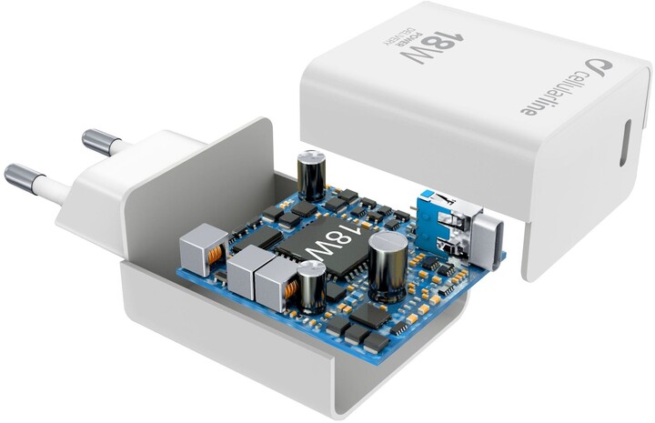 CellularLine síťová nabíječka s USB-C konektorem, Power Delivery (PD), 18 W, bílá_1987327480