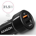 AXAGON QUICK a SMART nabíječka do auta, 2x port QC3.0/AFC/FCP + 5V-2.6A, 31.5W_2124830685