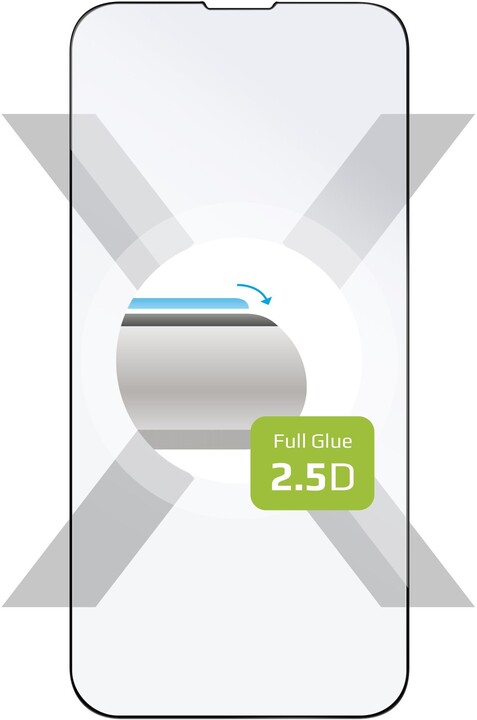 FIXED ochranné sklo pro Apple iPhone 13/13 Pro, s lepením přes celý displej, černá_1867583256