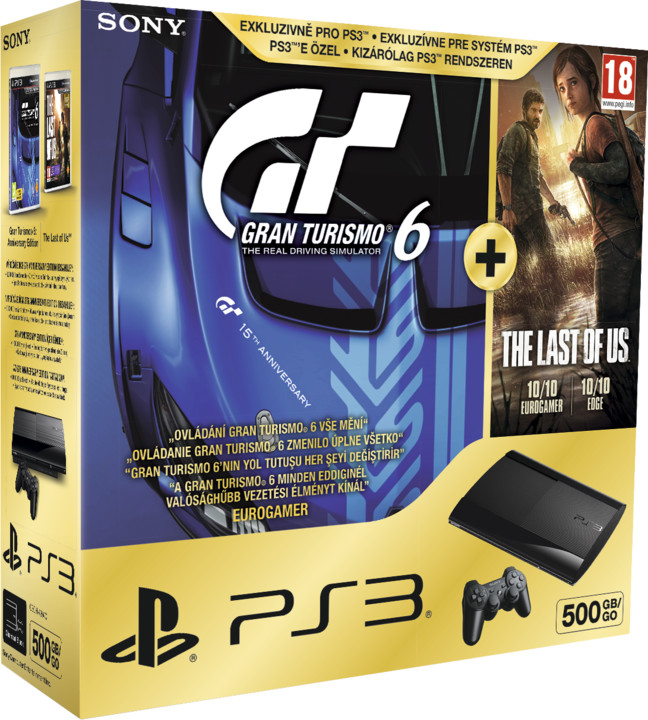 PlayStation 3 - 500GB + Gran Turismo 6 + The Last of Us_1350130753