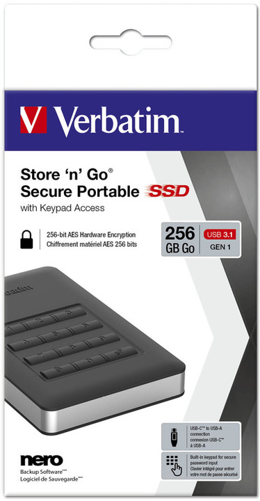Verbatim Store&#39;n&#39;Go Secure Portable, USB 3.1 - 256GB_2022305757