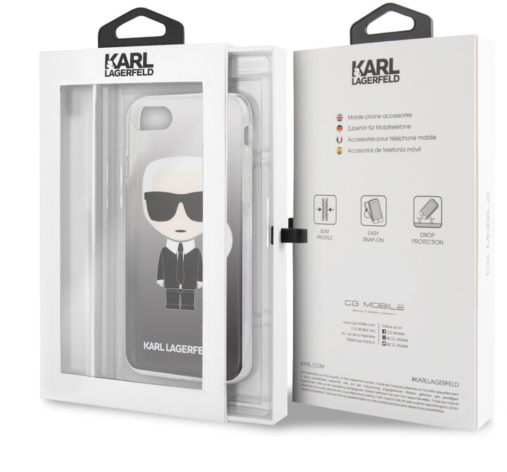 Karl Lagerfeld ochranný kryt Iconic Degrade pro iPhone 7/8/SE2, černá_1165753300