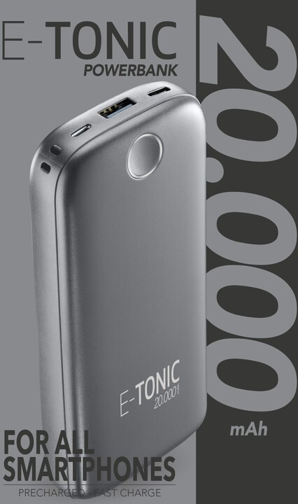 CellilarLine powerbanka E-Tonic, 20000mAh, USB, 10W, černá_1607041178