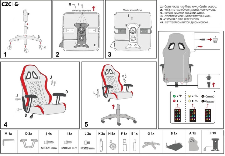 CZC.Gaming Mage, dětská herní židle, RGB, černá_550480701