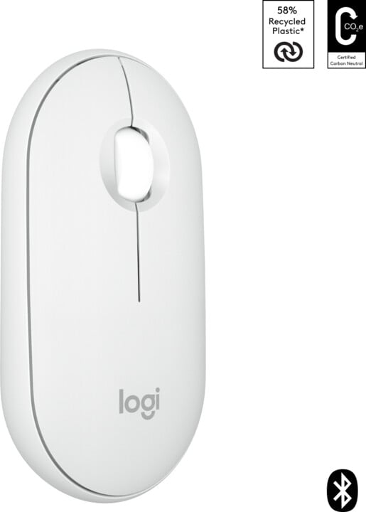 Logitech Pebble Mouse 2 M350s, bílá_156555136