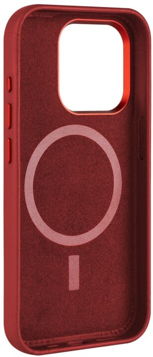 FIXED kožený zadní kryt MagLeather s podporou Magsafe pro Apple iPhone 15 Plus, červená_1799744705