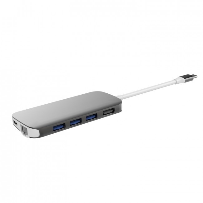 Gmobi Multi-port USB-C Hub HDMI a Ethernet, šedá_1180727212