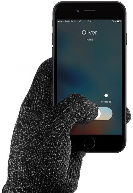 MUJJO Rukavice jednovrstvé dotykové rukavice pro SmartPhone - velikost M - černé_651710485