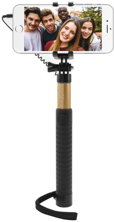 FIXED selfie tyč, teleskopická, zlatá_1529779369