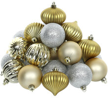 Retlux sada 30 kusů vánočních ozdob v tradiční stříbrné a zlaté barvě RXL 450_28641046