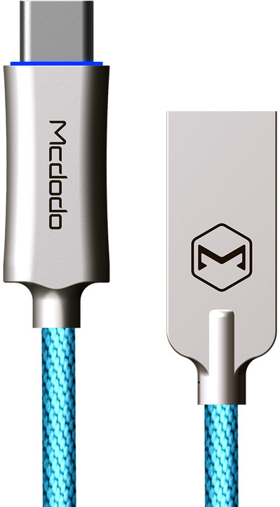 Mcdodo Knight rychlonabíjecí datový kabel USB-C s inteligentním vypnutím napájení, 1,5m, modrá_1779367161