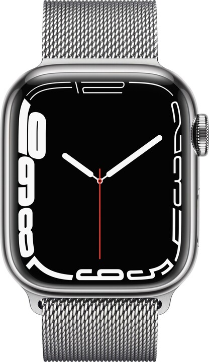 Apple Watch Series 7 Cellular, 45mm, Silver, Stainless Steel, Silver Milanese Loop_1318894013