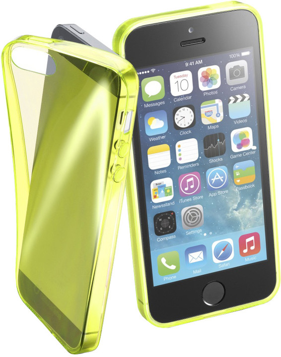 CellularLine FLUO barevné gelové pouzdro pro Apple iPhone 5/5S/SE, žluté_878884637