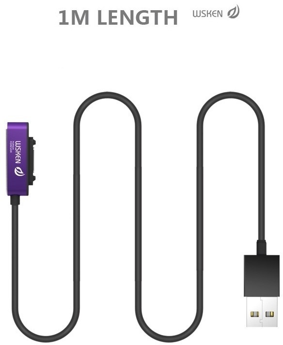 WSKEN magnetický nabíjecí kabel pro Sony 1m, černý kovové koncovky_922242632