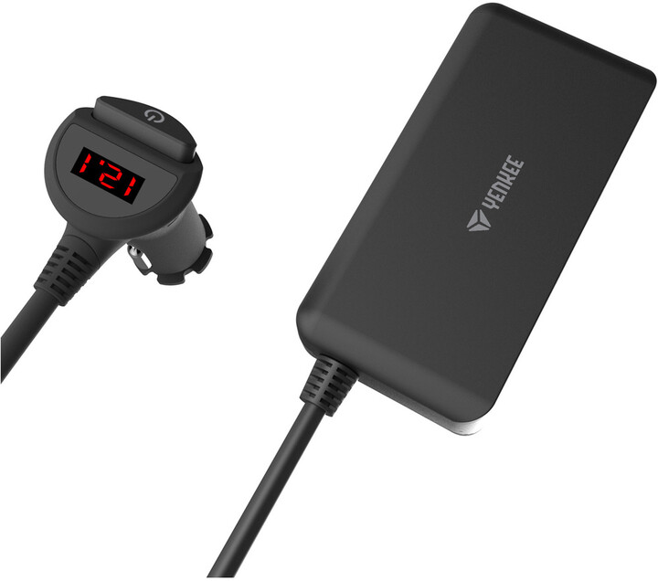 YENKEE nabíjecí adaptér do auta YAC 450, 4x USB-A, 3x 12V, černá_2091401857