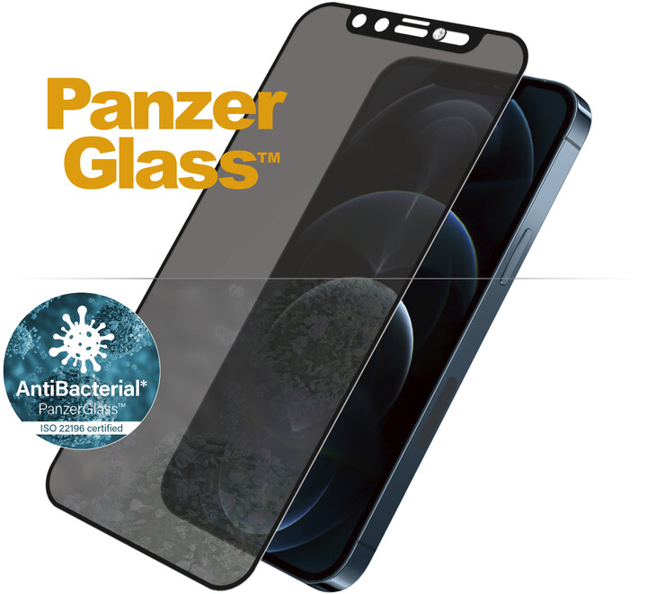 PanzerGlass ochranné sklo Edge-to-Edge pro iPhone 12 Pro Max, antibakteriální, Privacy,_47682051