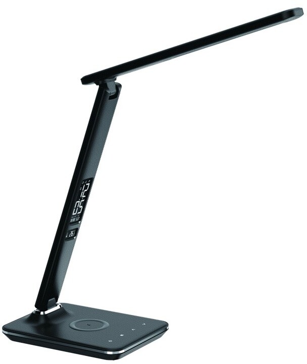 IMMAX LED stolní lampička Kingfisher, Qi nabíjení, černá_264475397