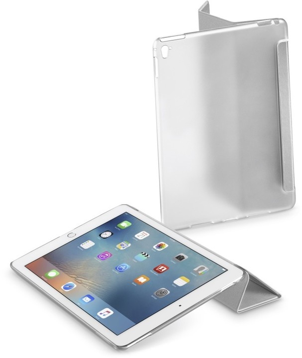 CellularLine CLEAR VIEW průhledný kryt se stojánkem pro iPad Pro 9,7&quot;, stříbrná_322060872