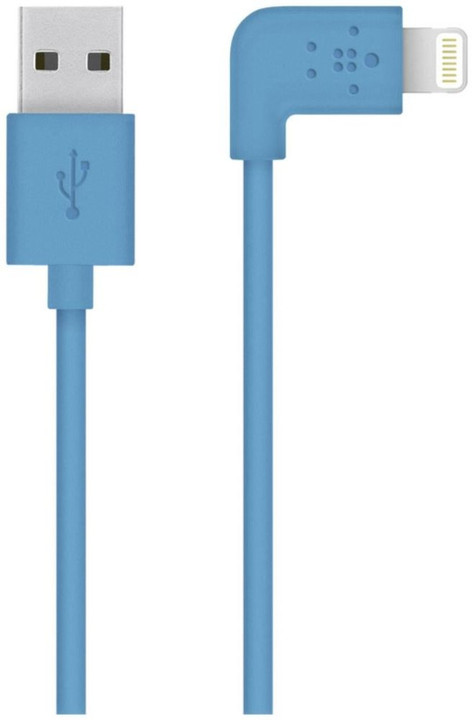 Belkin Mixit s Lightning konektorem, 90°, 1.2m, modrá_1833387260