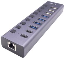i-tec USB 3.0/USB-C nabíjecí HUB 9 port + LAN + napájecí adaptér 60W CACHARGEHUB9LAN