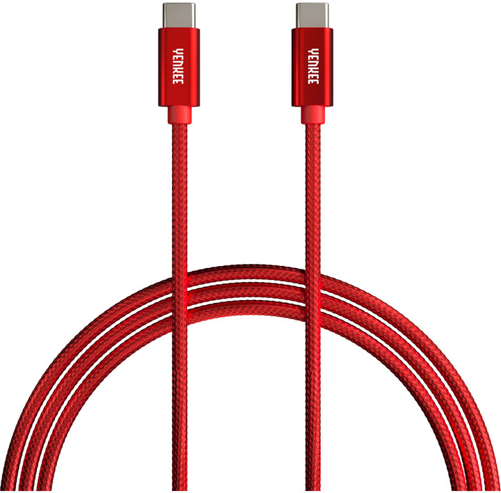 YENKEE kabel YCU C101 RD USB-C, 60W, 1m, červená_1226423821