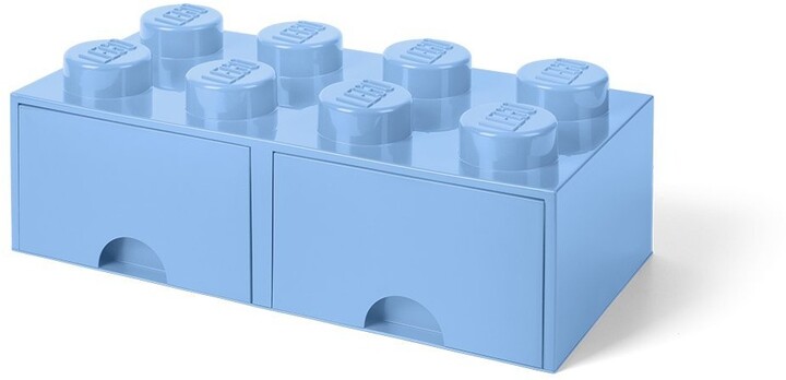 Úložný box LEGO, 2 šuplíky, velký (8), světle modrá