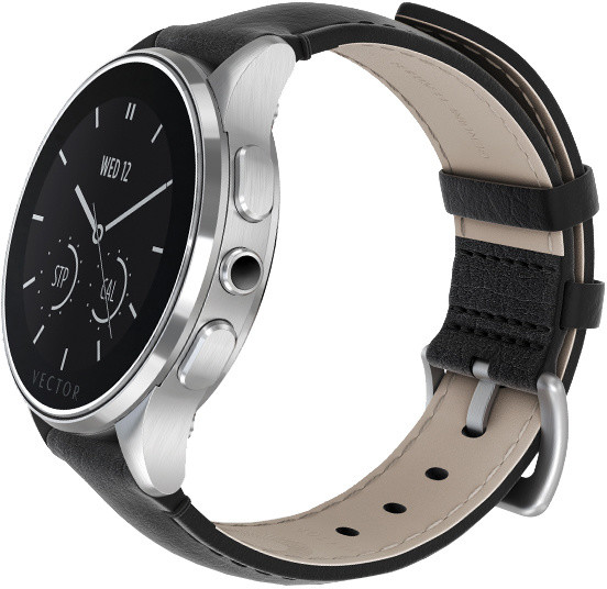 Vector SmartWatch Luna-Brushed Steel/Black Padded Leather/Sml Fit_195212566