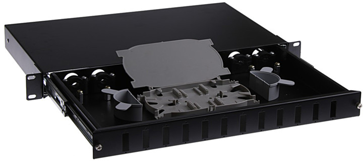 Masterlan optická vana 12x SC Duplex, patch panel vč. kazety, 1U, 19&quot;, černá_252324715