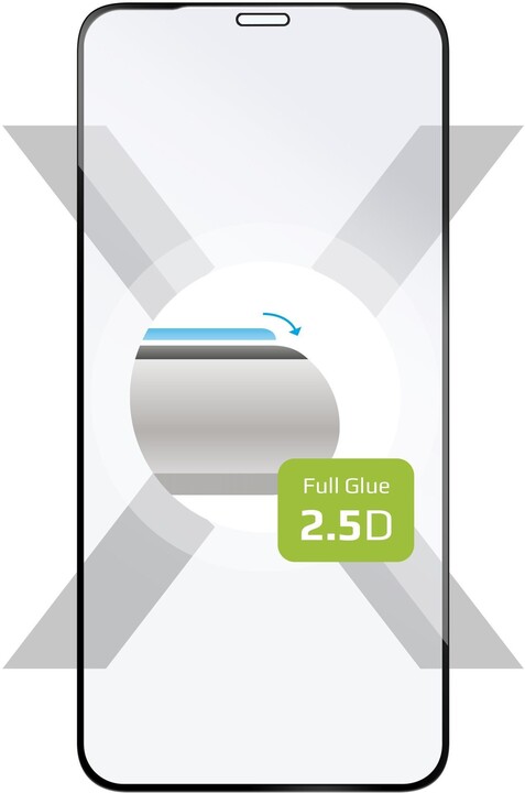 FIXED ochranné tvrzené sklo Full-Cover pro iPhone XS Max/11 Pro Max, lepení přes celý displej, černá