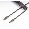 Keychron Coiled Aviator Cable, USB-C/USB-A, 1,36m, šedý_1468307049
