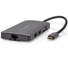Nedis Multiportový adaptér USB-C, 3xUSB-A, USB-C, HDMI, RJ45, SD & MicroSD CCBW64240AT02