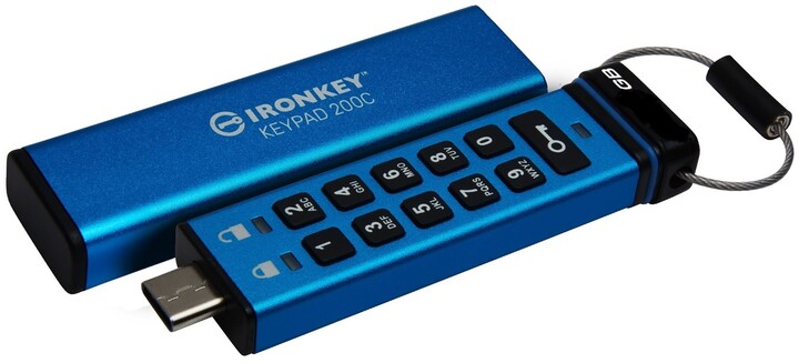 Kingston IronKey Keypad 200C, 128GB, modrá_1580301844