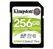 Kingston SDXC Canvas Select Plus 256GB 100MB/s UHS-I O2 TV HBO a Sport Pack na dva měsíce